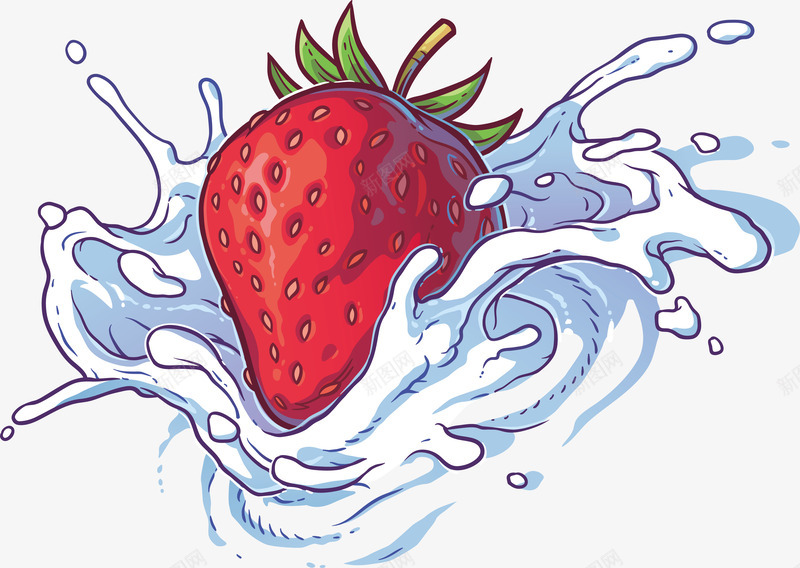 美味的草莓牛奶png免抠素材_新图网 https://ixintu.com 新鲜草莓 果汁 果汁海报 牛奶 矢量png 草莓 草莓牛奶