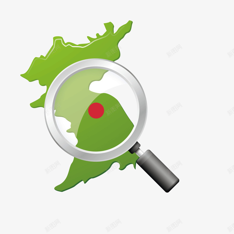 绿色朝鲜地图png免抠素材_新图网 https://ixintu.com 仔细 地图 放大镜 朝鲜 玻璃 绿色 观察 韩国