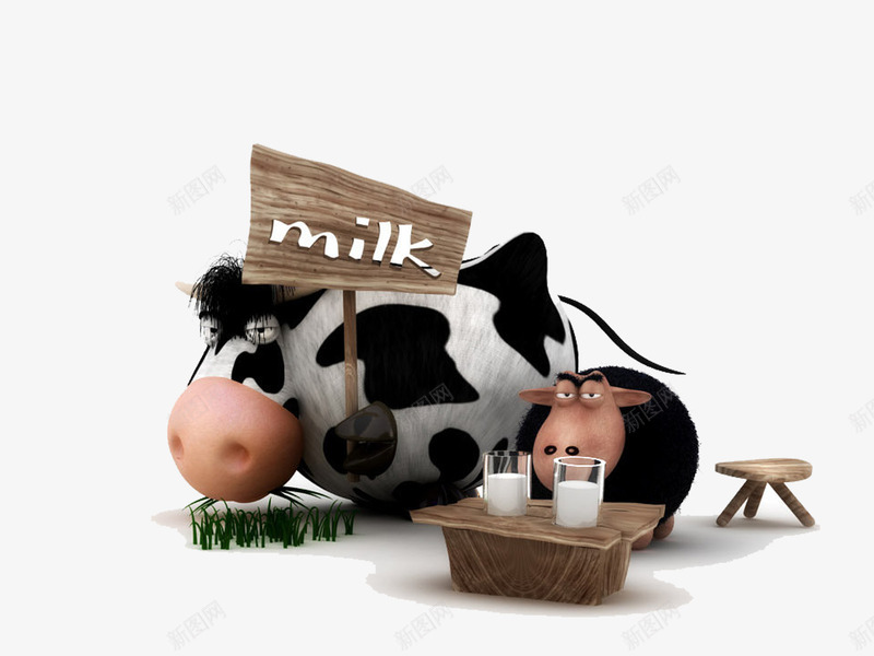 动物奶牛png免抠素材_新图网 https://ixintu.com 动物 卡通 奶牛 牛奶