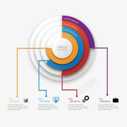 彩色圆环分析图图标图标