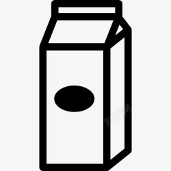 果汁盒箱液体食品容器的轮廓图标高清图片