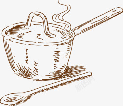 欧式精细手绘食物素材汤矢量图高清图片