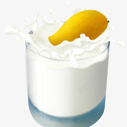 芒果牛奶溅起的奶花素材