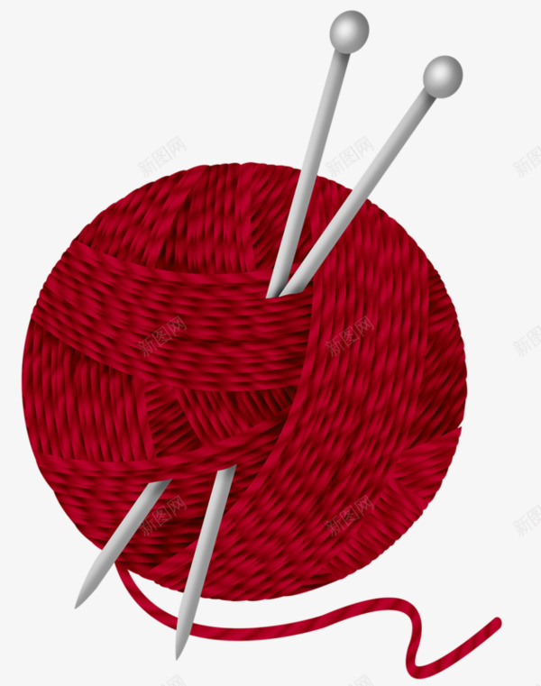 红色的线团png免抠素材_新图网 https://ixintu.com PNG图形 圆球 红线 线团 细线 装饰