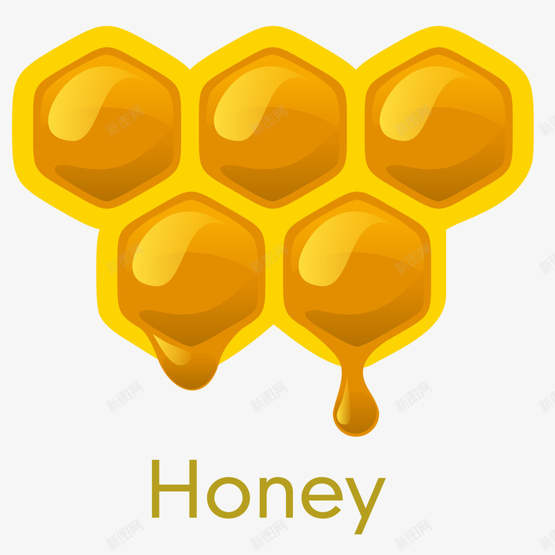 卡通蜂蜜食物矢量图ai免抠素材_新图网 https://ixintu.com 卡通 蜂巢 蜂蜜 食材 食物设计 黄色 矢量图
