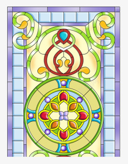 教堂的彩绘玻璃素材