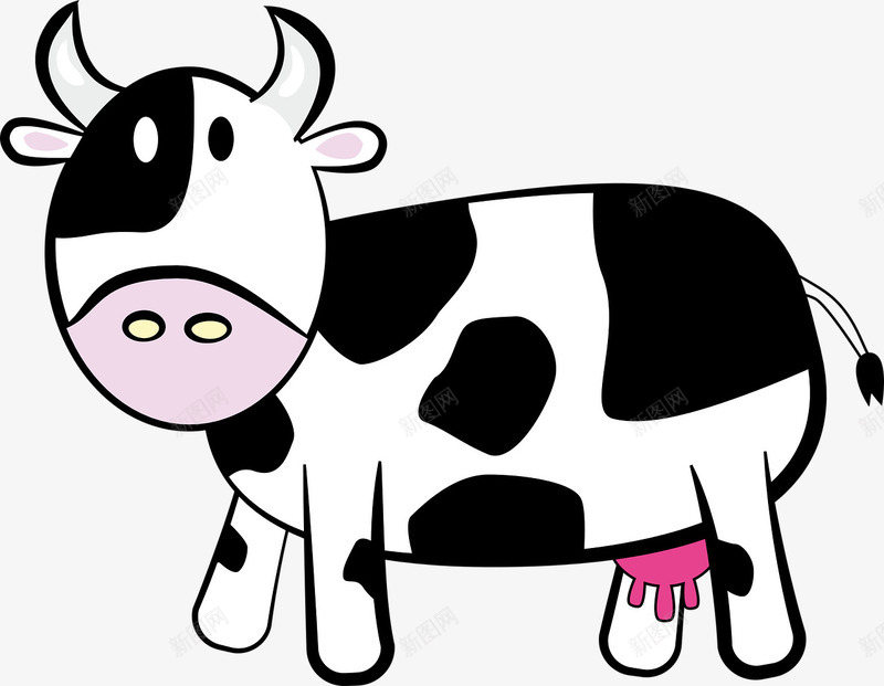 卡通奶牛png免抠素材_新图网 https://ixintu.com 动物 卡通 奶牛 牛奶