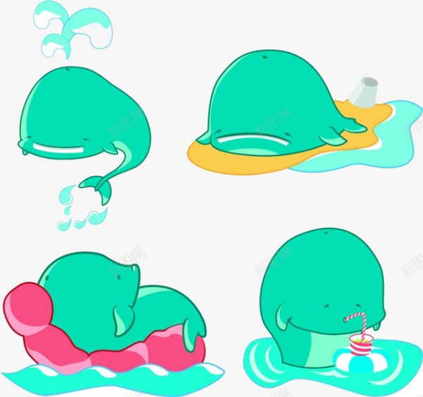 卡通海豚png免抠素材_新图网 https://ixintu.com 免扣海豚 卡通 水花 海豚素材