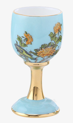 蓝色瓷国瓷永丰源夫人陶瓷酒杯高清图片