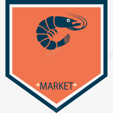 海鲜市场元素图标图标