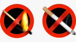 香烟标识禁止明火和禁止吸烟公用标识图标高清图片