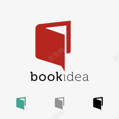 红色书籍logo图标图标