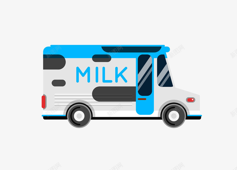 卡通手绘牛奶卡通车png免抠素材_新图网 https://ixintu.com 交通工具 卡通手绘 牛奶卡通车