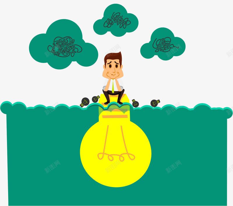 思考小人卡通png免抠素材_新图网 https://ixintu.com 卡通 小人 思考 素材
