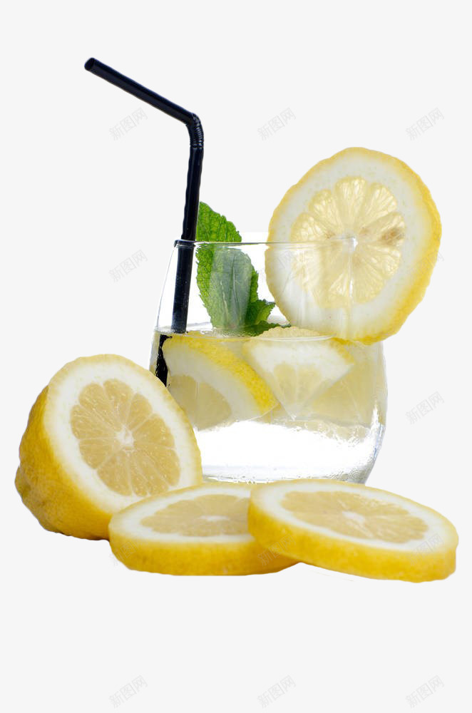 柠檬冰饮png免抠素材_新图网 https://ixintu.com 冰饮 吸管 柠乐 柠檬 玻璃杯 透明 饮料