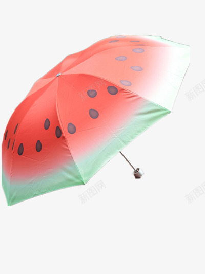 雨伞png免抠素材_新图网 https://ixintu.com 挡阳光 西瓜花纹 遮雨 防紫外线