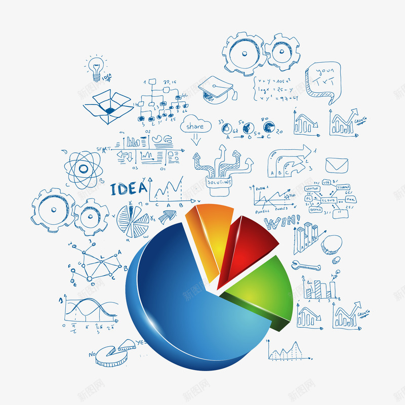 涂鸦饼形信息表纹理png免抠素材_新图网 https://ixintu.com 分析 商务 总结报告PPT 数据表 统计表