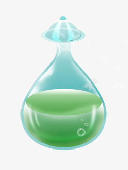 蓝色绿色玻璃容器素材