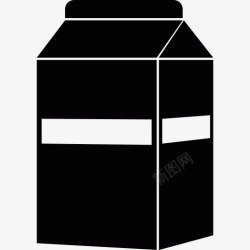 黑白液体凝固牛奶盒图标高清图片