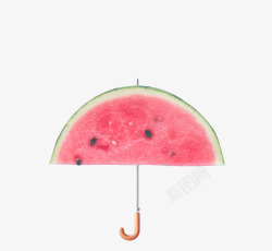 西瓜雨伞夏天里的西瓜伞高清图片