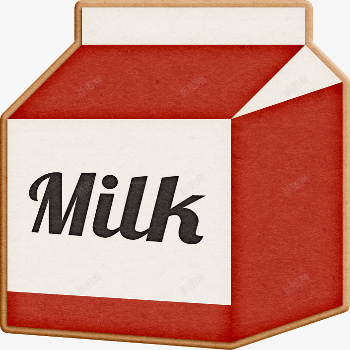 牛奶盒贴图png免抠素材_新图网 https://ixintu.com 卡通 牛奶盒 装饰 贴图