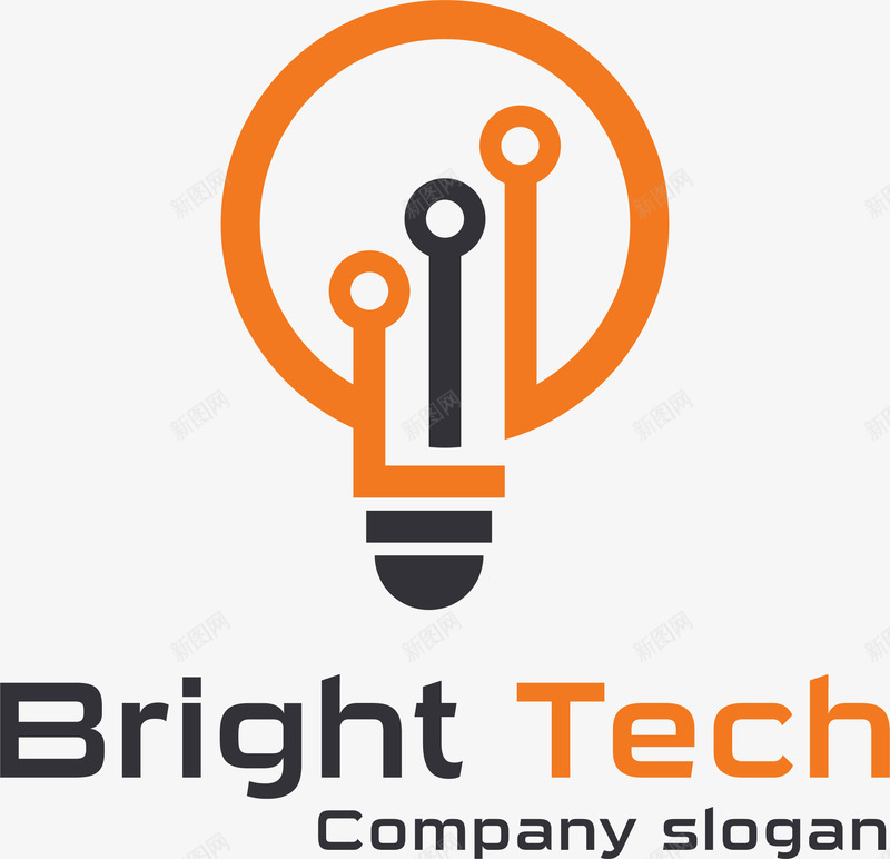 照明公司logo图标png_新图网 https://ixintu.com 公司logo 图标 标识logo设计 橙色 灯泡 照明 照明LOGO 电路
