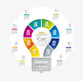 数据整理彩色灯泡造型ppt信息展示高清图片