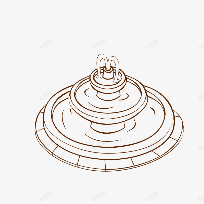 简笔喷泉png免抠素材_新图网 https://ixintu.com 手绘泉水 水池 水池俯视图 水花 简笔喷泉