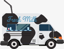 移动售卖车牛奶外卖车矢量图高清图片