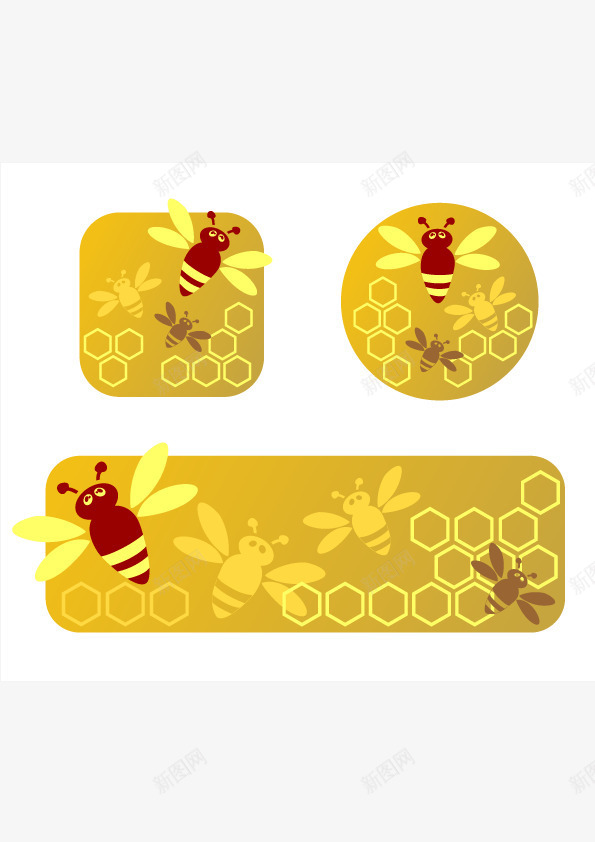 蜜蜂横幅矢量图图标eps_新图网 https://ixintu.com LOGO 漂亮 高清 矢量图
