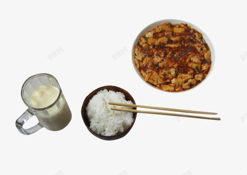 一日三餐png免抠素材_新图网 https://ixintu.com 产品实物 牛奶 米饭 美味 美食 豆腐