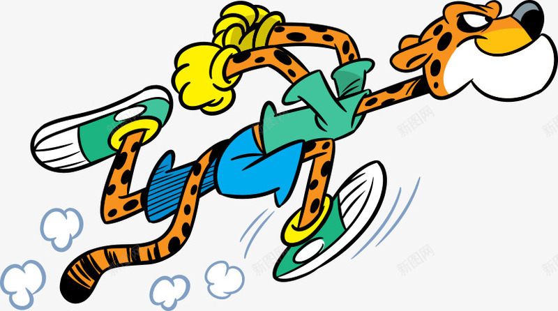 奔跑的卡通豹子png免抠素材_新图网 https://ixintu.com 动物插画 卡通动物 卡通动物漫画 卡通花豹 卡通豹子 生物世界 豹子 陆地动物