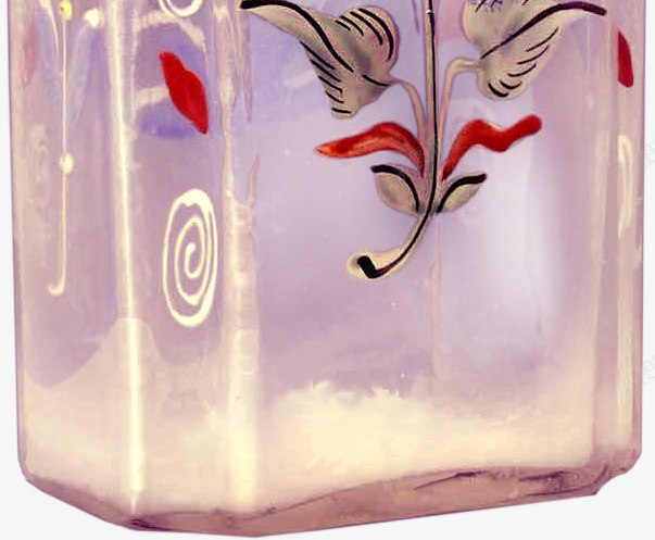 紫色透明印花玻璃瓶png免抠素材_新图网 https://ixintu.com 印花 玻璃瓶 紫色 透明