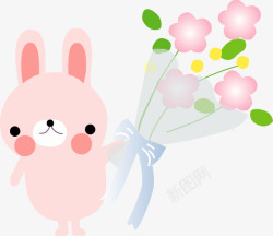 卡通粉色小兔装饰素材