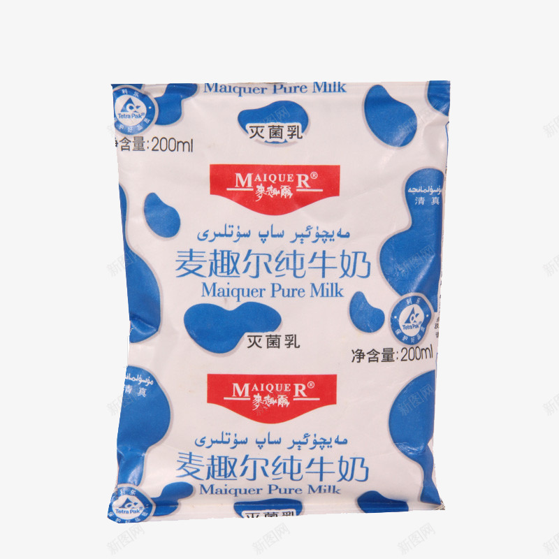 新疆麦趣尔纯牛奶png免抠素材_新图网 https://ixintu.com 丰富的钙 产品实物 优质奶源 奶味香浓