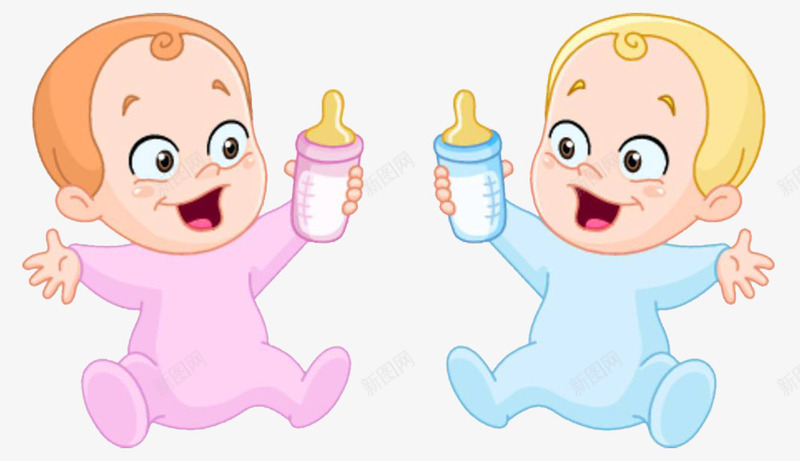 一对卡通小宝宝在喝奶png免抠素材_新图网 https://ixintu.com 一对卡通小宝宝 喝奶 喝牛奶 小孩喝奶 小孩子 开心可爱的 有营养的