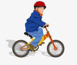 彩色卡通骑自行车小人素材