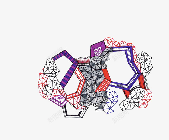 彩色立方体连接png免抠素材_新图网 https://ixintu.com 个性 彩色 彩色立方体 立方体 连接