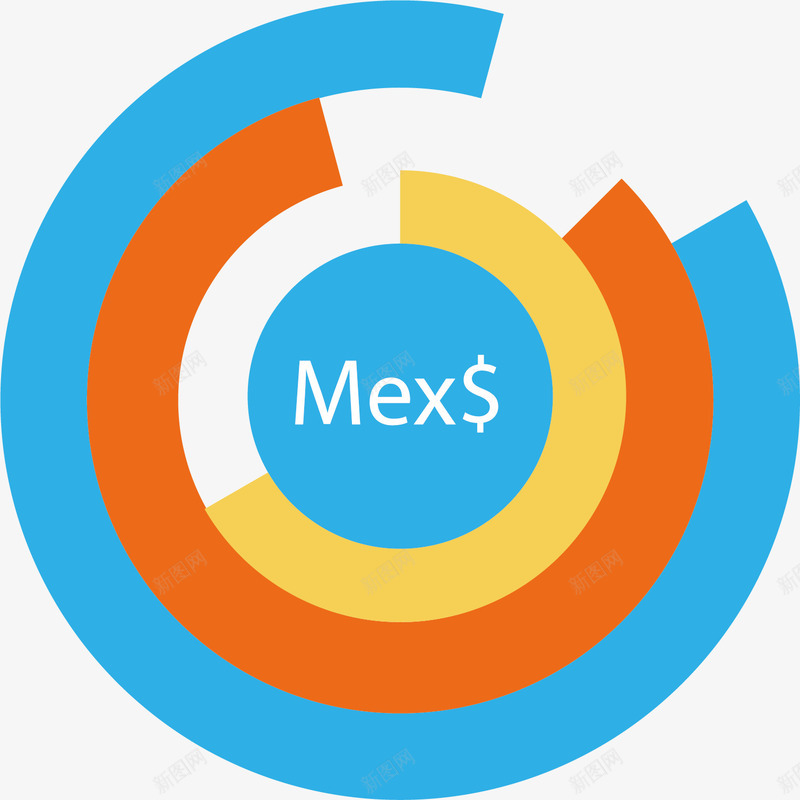 多彩扇形图矢量图ai免抠素材_新图网 https://ixintu.com 创意 卡通 商务 多彩 扇形图 手绘 英文 矢量图