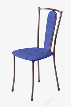 铁艺小圆椅深蓝色黑色铁丝靠背椅高清图片