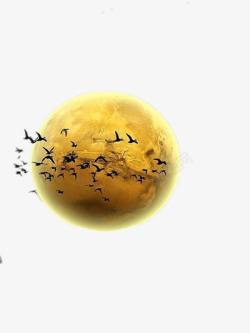 黄色大雁月球高清图片