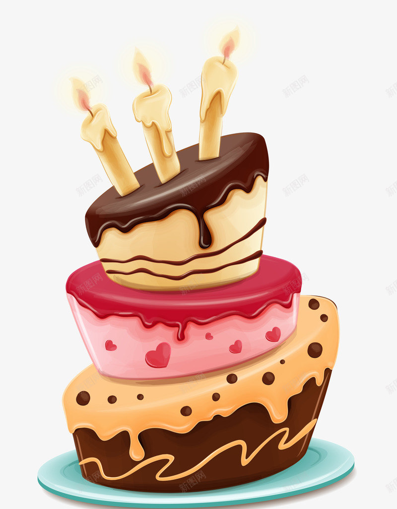 多彩卡通蛋糕装饰图案png免抠素材_新图网 https://ixintu.com 免抠PNG 卡通 多彩 蛋糕 装饰图案