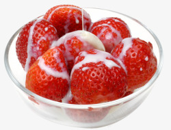 玻璃碗水果透明玻璃碗里的红色草莓果高清图片