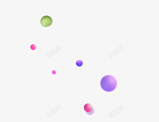 多色圆球png免抠素材_新图网 https://ixintu.com 圆球 多色 立体 装饰