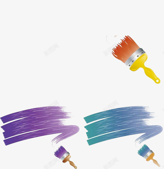 多彩油漆元素png免抠素材_新图网 https://ixintu.com 油漆 油漆刷多彩油漆 紫色油漆 蓝色油漆