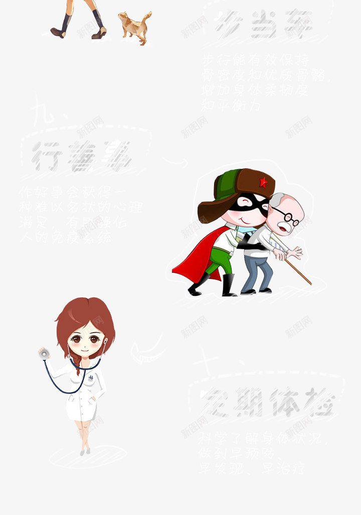 微信长图psd免抠素材_新图网 https://ixintu.com 医疗 微信长图 手绘 漫画 粉笔 黑板