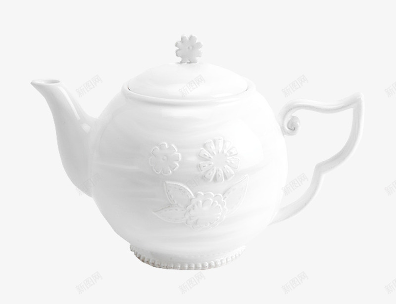 白色茶壶png免抠素材_新图网 https://ixintu.com 漂亮茶壶 花纹茶壶 茶壶
