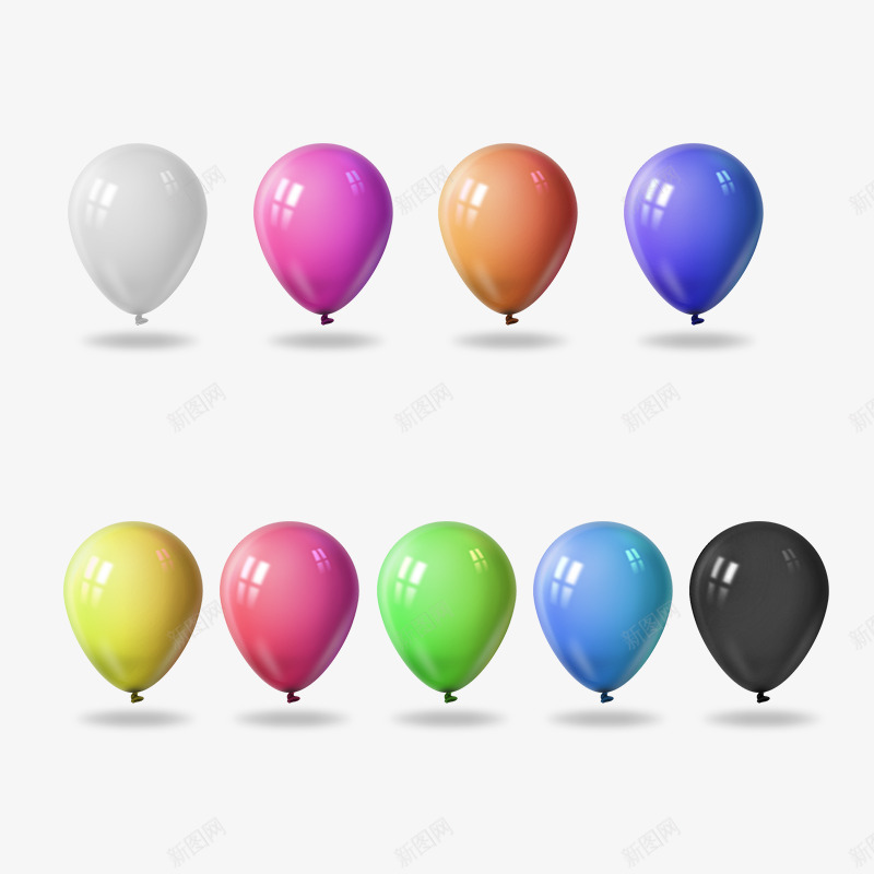 各种颜色气球图标psd_新图网 https://ixintu.com 图标 多彩气球 气球