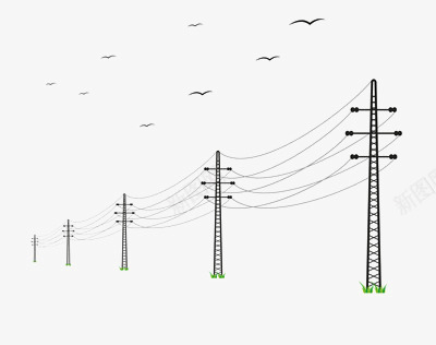 户外电线杆子png免抠素材_新图网 https://ixintu.com 线路 通电 金属