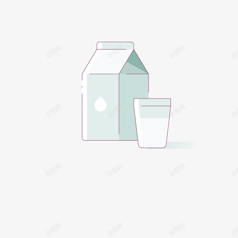 淡蓝色的牛奶图标矢量图ai_新图网 https://ixintu.com 健康 可爱食物 图标 小清新 淡蓝色 牛奶 饮品 矢量图